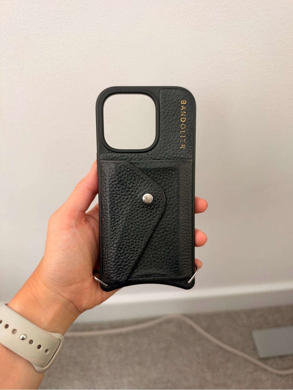 Bandolier Black Leather Wallet Case (Lily duet - no straps included)